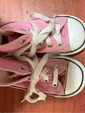 Converse Pink Canvas Kids Lace-Up Sneakers